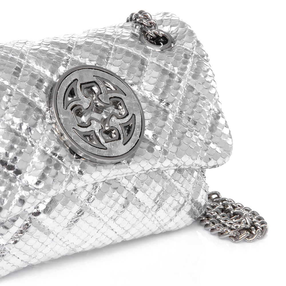 BOLSA PRATA PITONE PEQUENA COURO OLIVIA image number 1