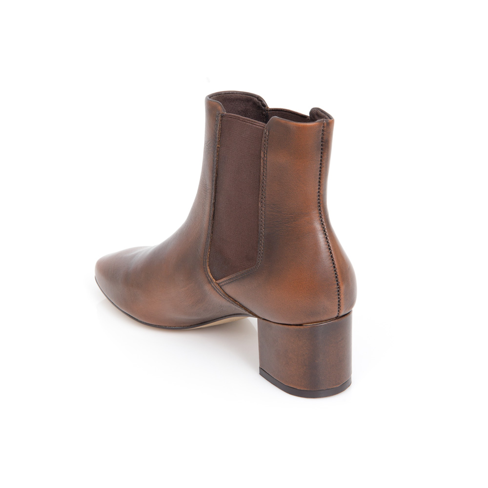 BOTA CANO CURTO MARROM DE COURO image number 2