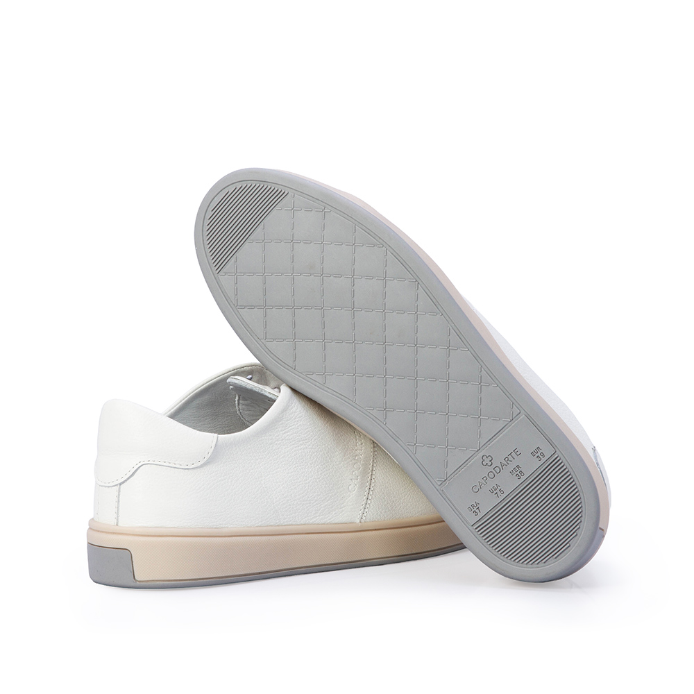 TÊNIS FEMININO BRANCO DE COURO AMARRAÇÃO image number 3