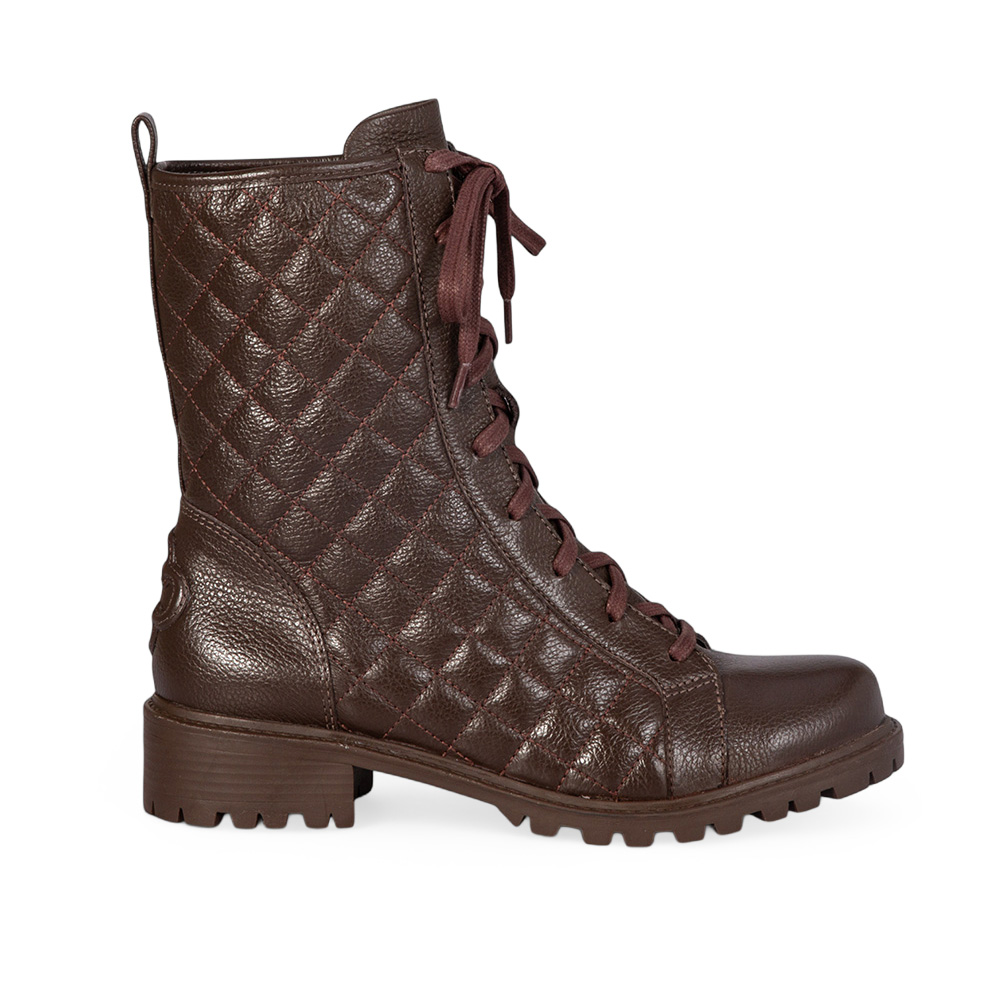 BOTA COTURNO CARAMELO TOBACCO DE COURO MATELASS&Ecirc; image number 0