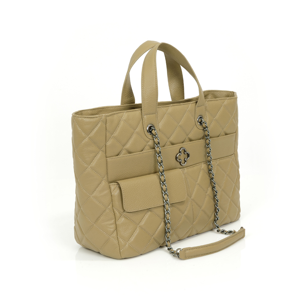 BOLSA GRANDE SHOPPER VERDE ALBERO DE COURO MATELASS&Ecirc; image number 3