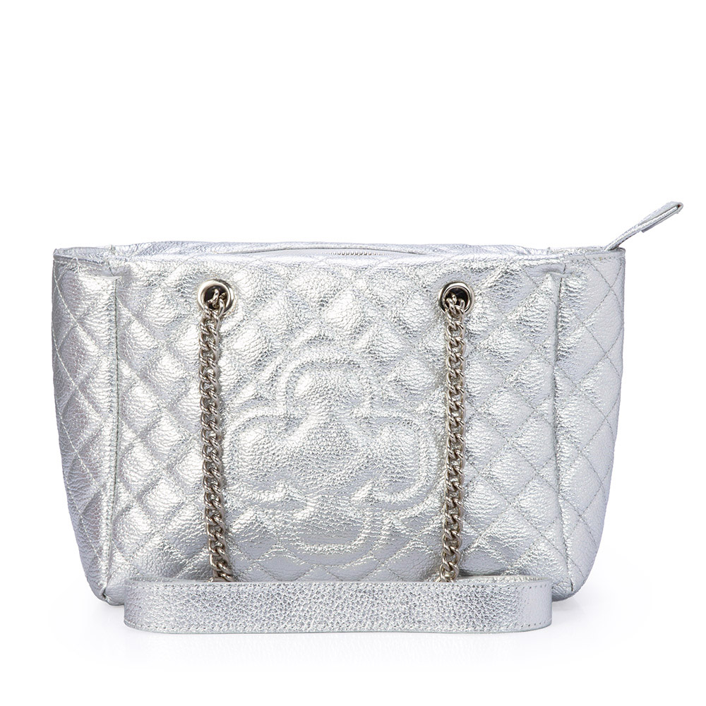 BOLSA CARINA PRATA DE COURO MATELASS&Ecirc; HOBO image number 0