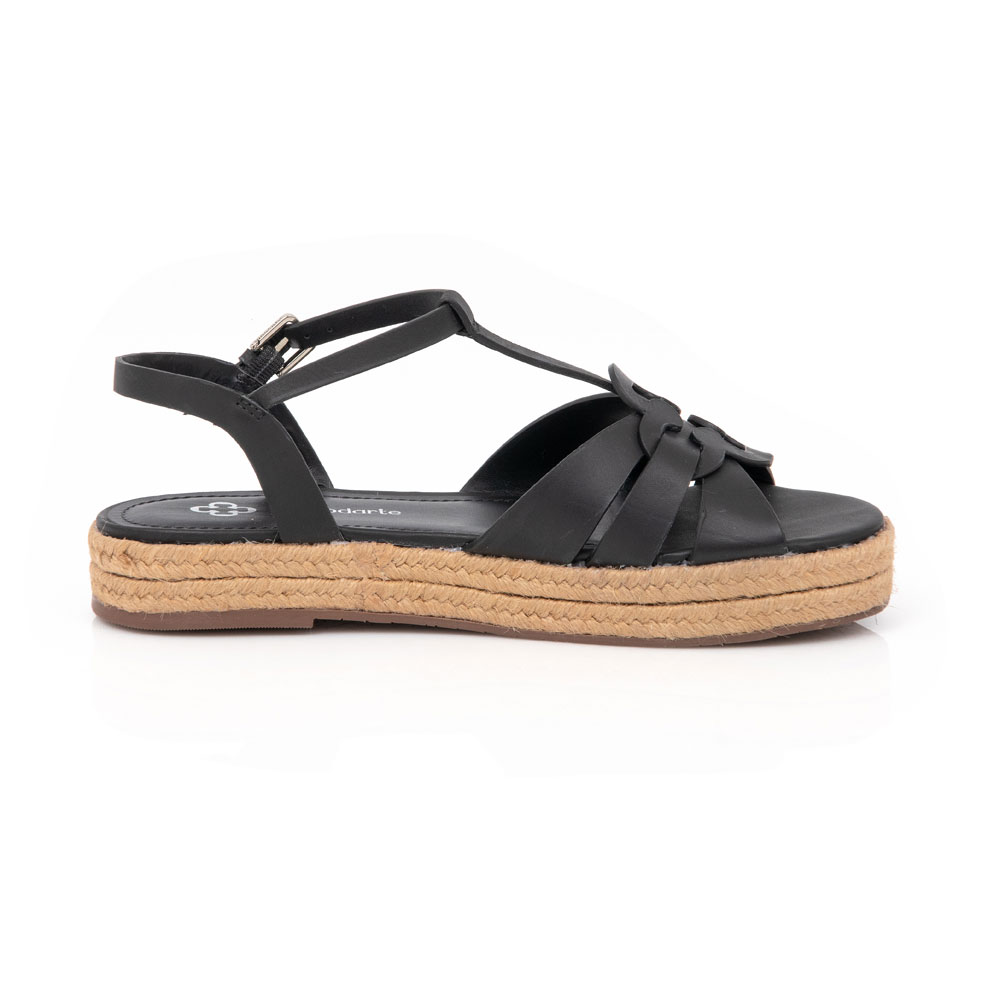 SAND&Aacute;LIA SALTO PLATAFORMA PRETA DE COURO image number 0