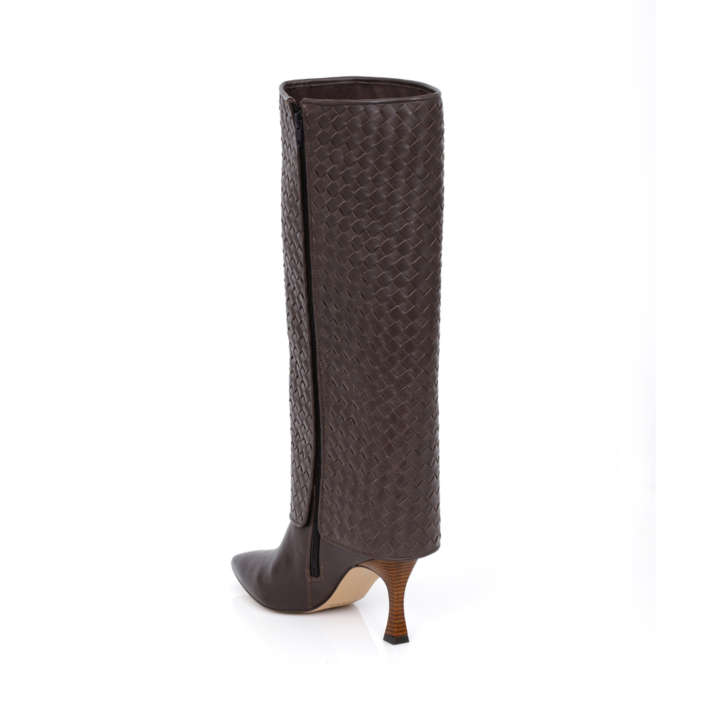 BOTA CANO LONGO DE COURO MARROM TOBACCO image number 2
