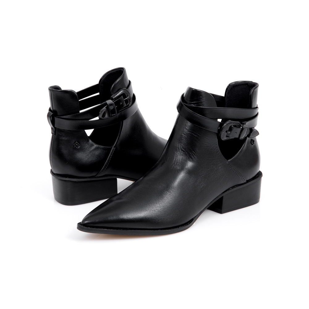 BOTA CANO CURTO PRETA DE COURO image number 4