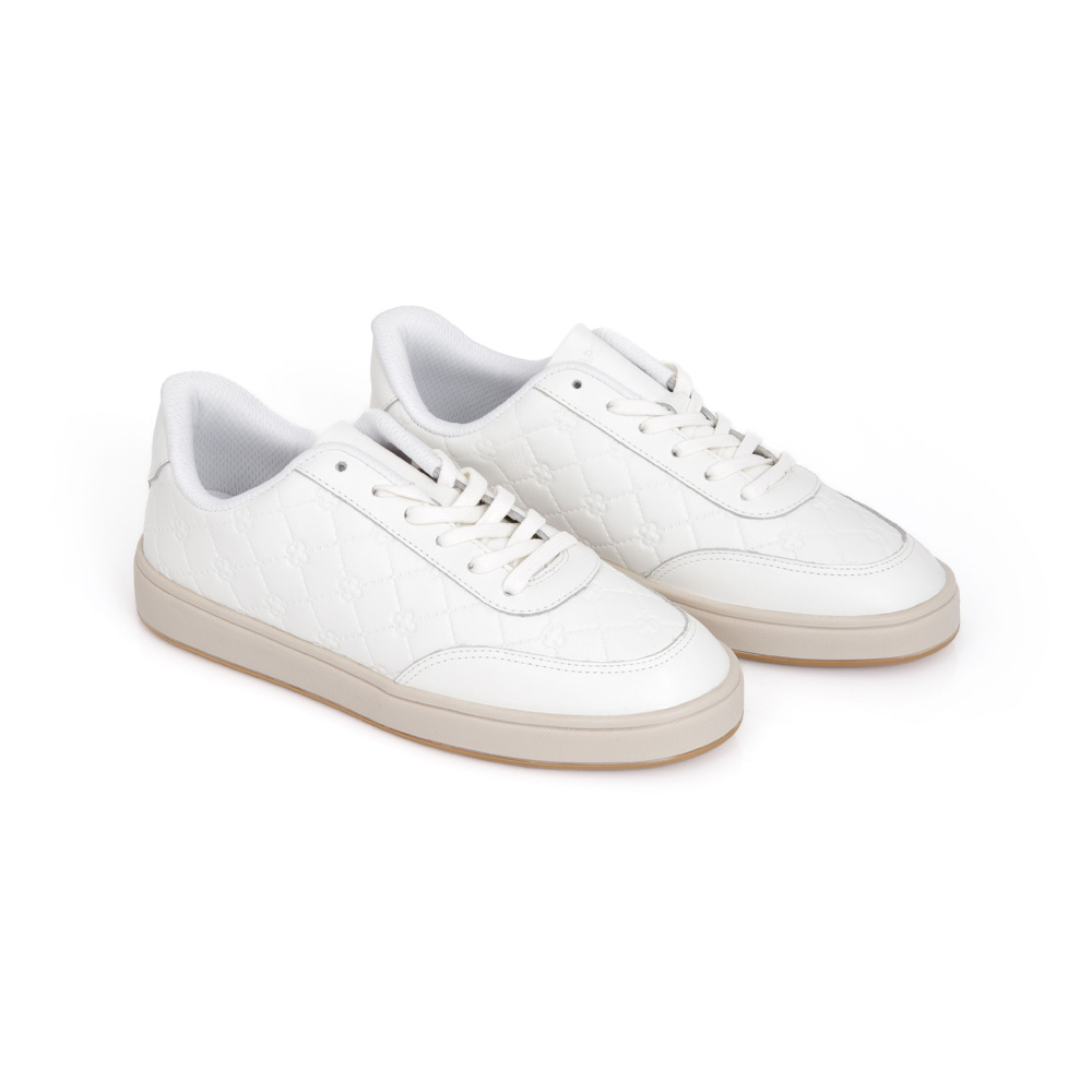 TÊNIS FEMININO BRANCO DE COURO AMARRAÇÃO image number 1