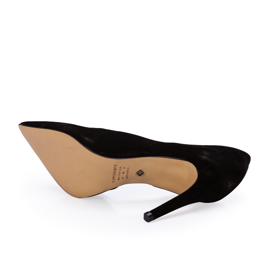 SCARPIN SALTO ALTO PRETO DE COURO SUEDE image number 3