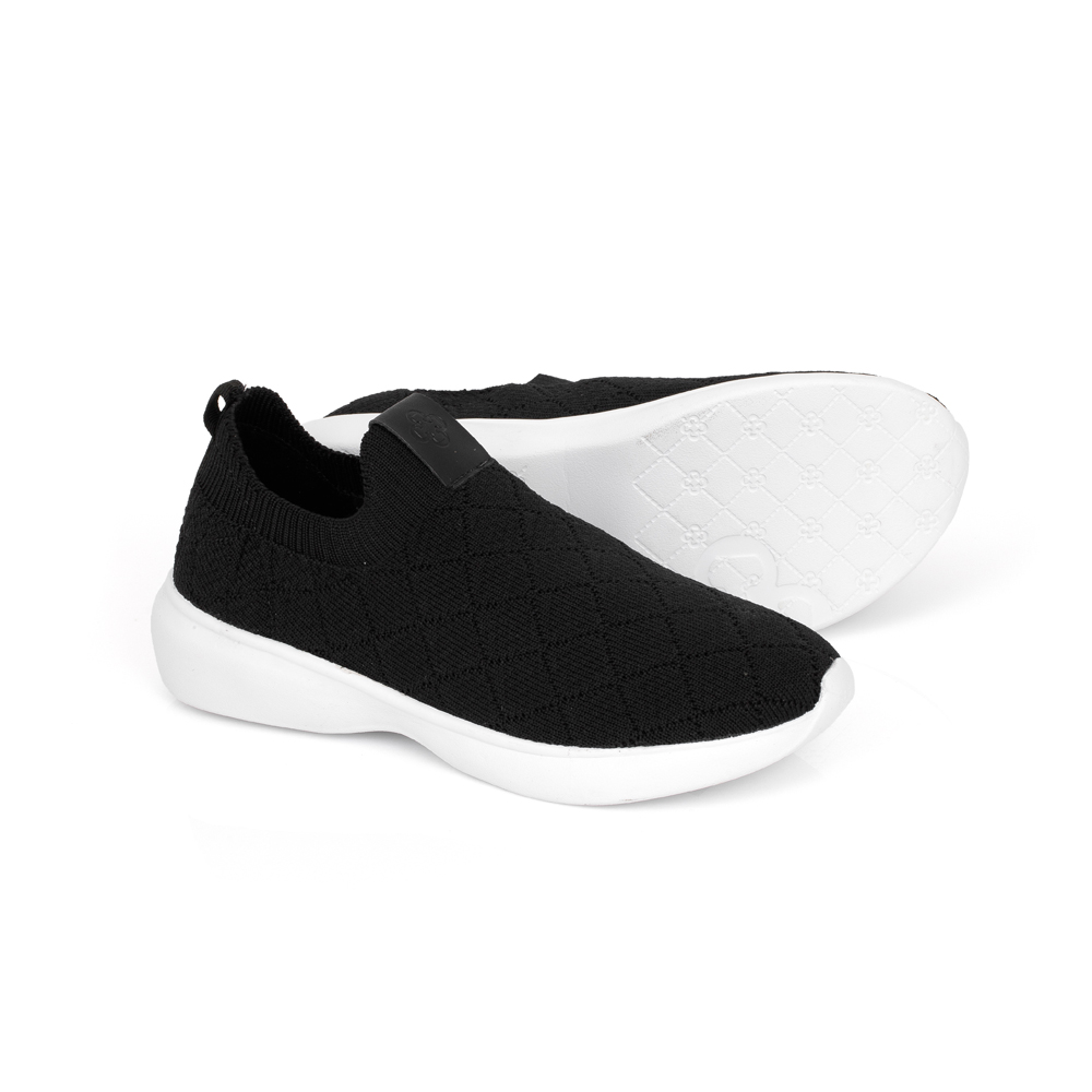TÊNIS SLIP ON KNIT MATELASSÊ PRETO FEMININO image number 3