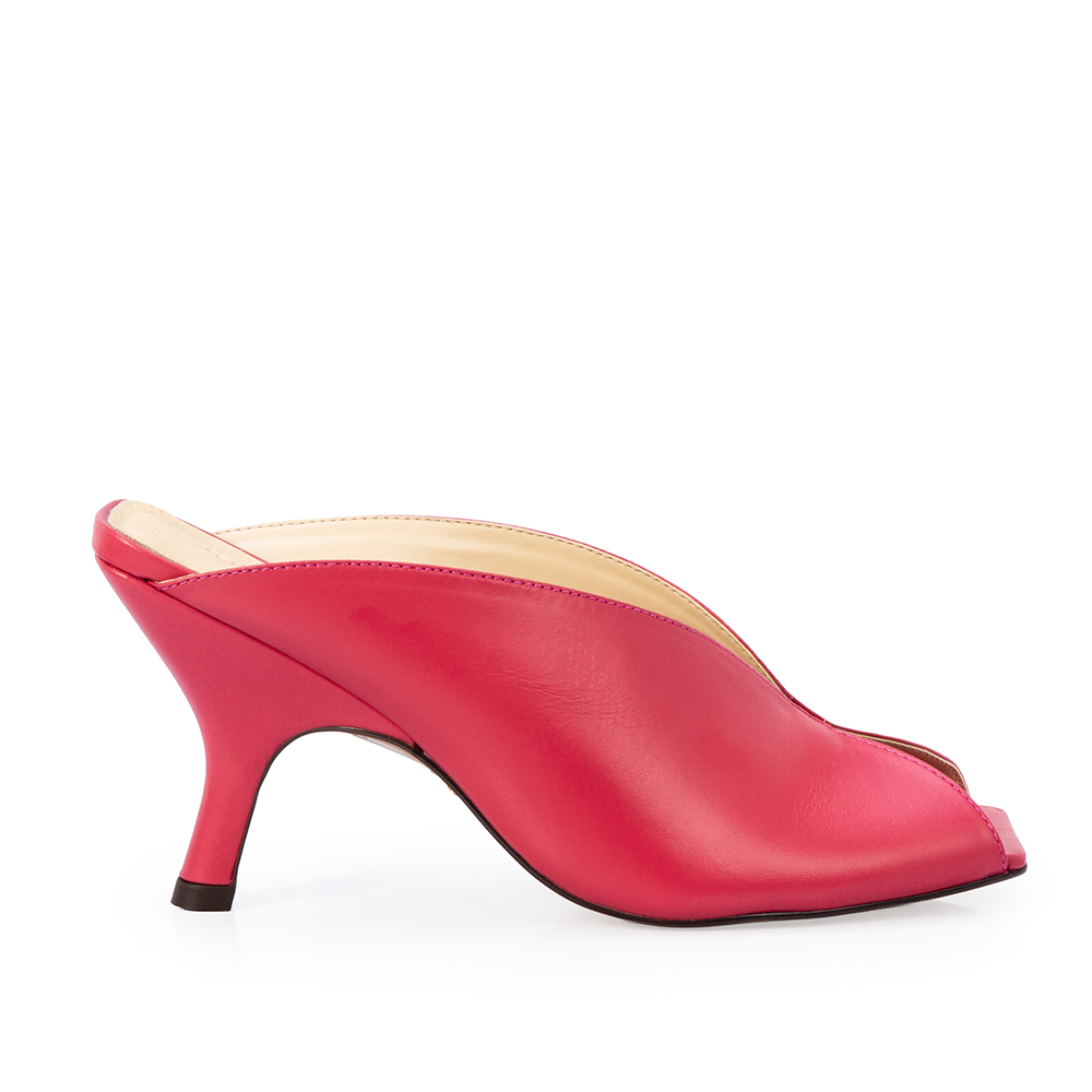 MULE SALTO MÉDIO COURO ROSA MAGNÓLIA image number 0