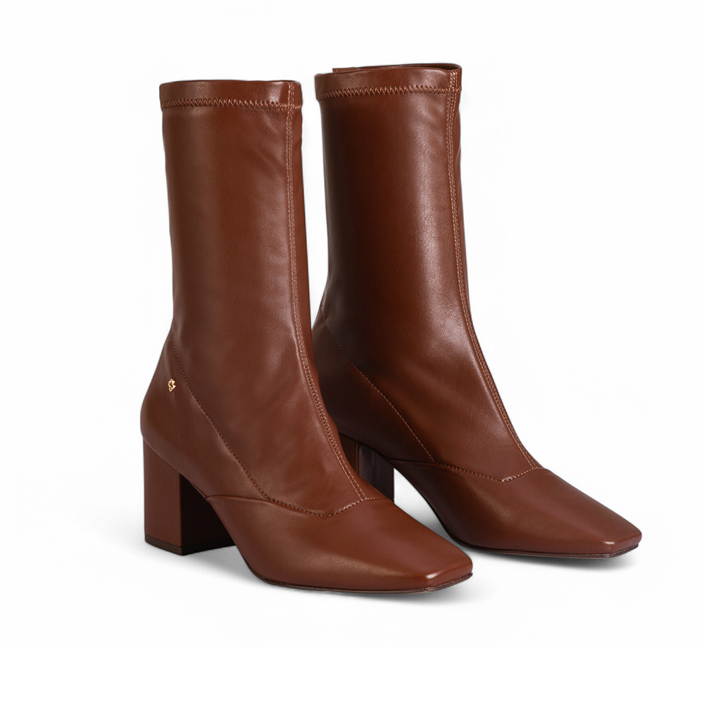 BOTA CANO MÉDIO MARROM STRETCH image number 1