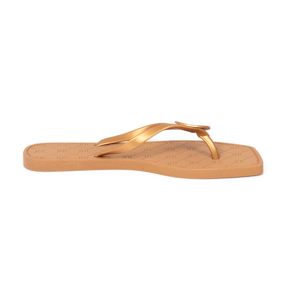 CHINELO DE DEDO MONOGRAMA DOURADO BICO QUADRADO image number 0