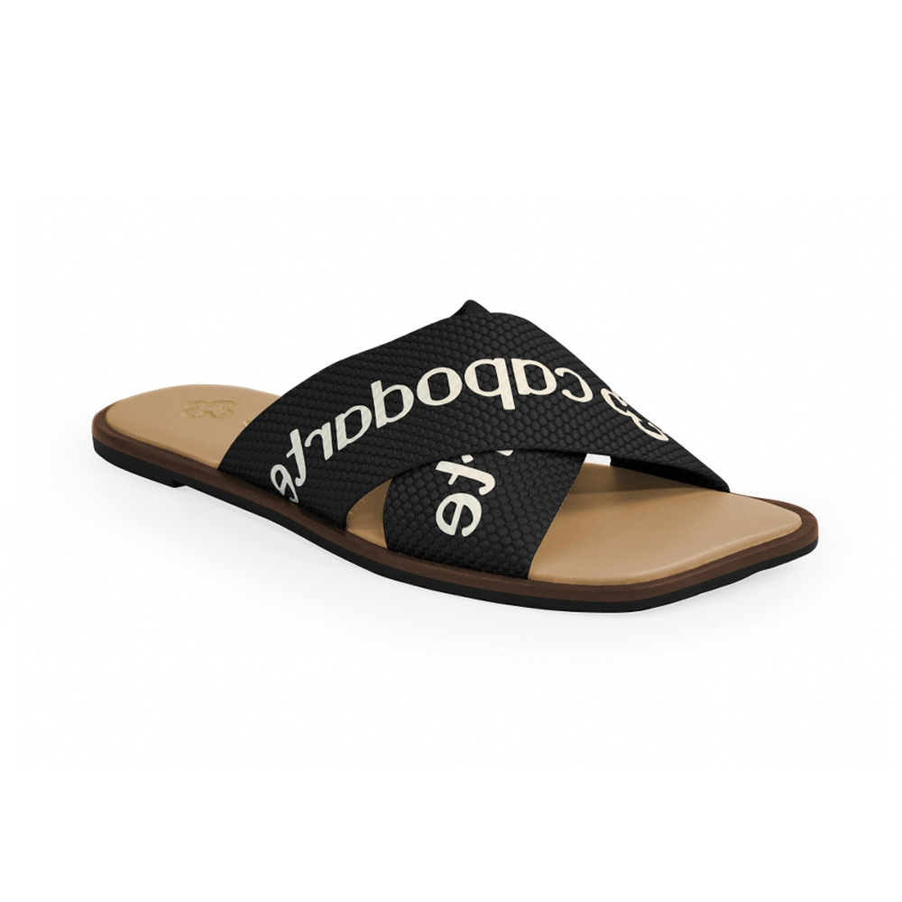 CHINELO PRETO E BRANCO TIRAS GORGURÃO image number 0
