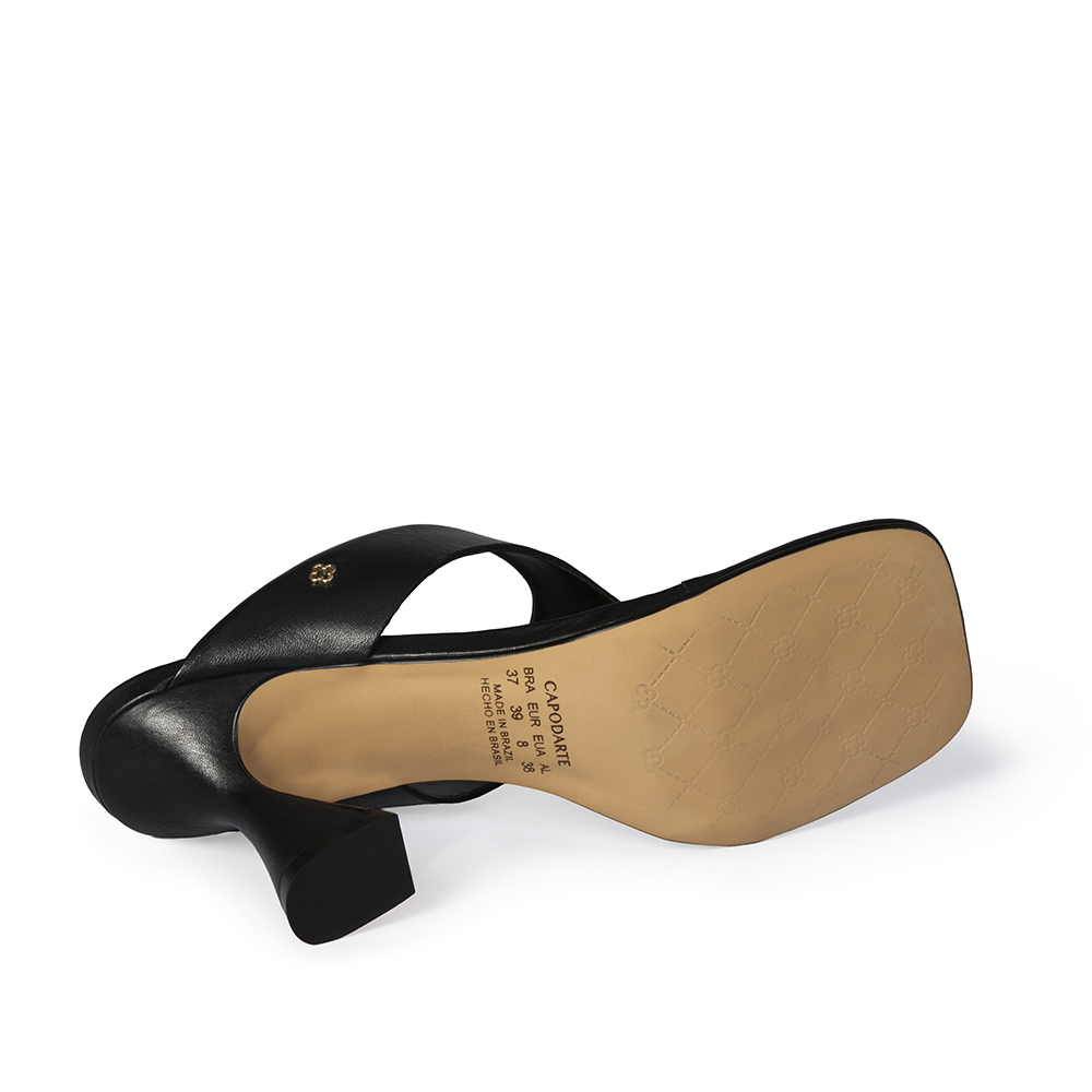 MULE DE COURO SALTO ALTO PRETO image number 3