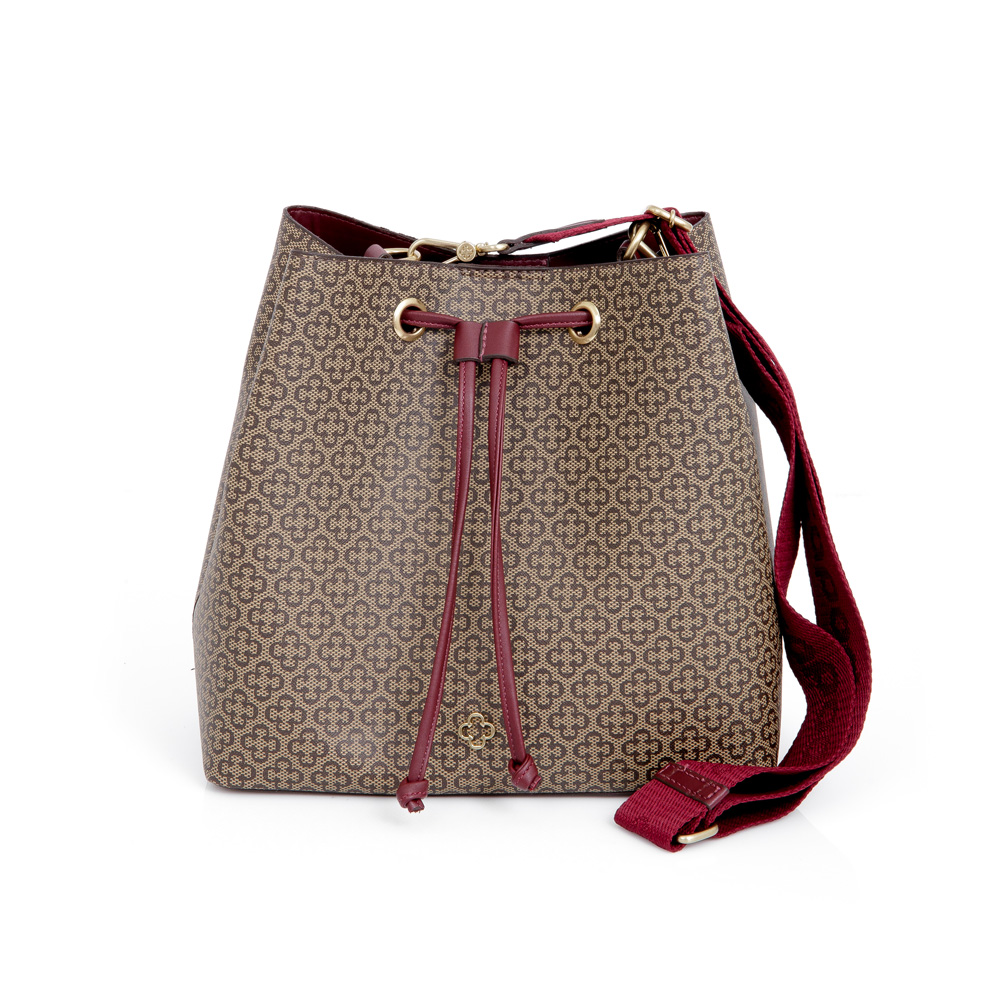 BOLSA BORDÔ MONOGRAMA COM ALÇA GORGURÃO BUCKET image number 3