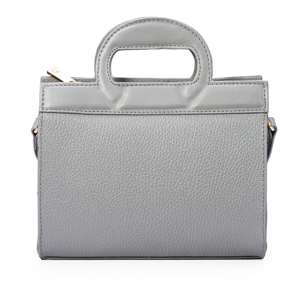 BOLSA PEQUENA TIRACOLO CINZA CARBONO DE COURO TOTE image number 2