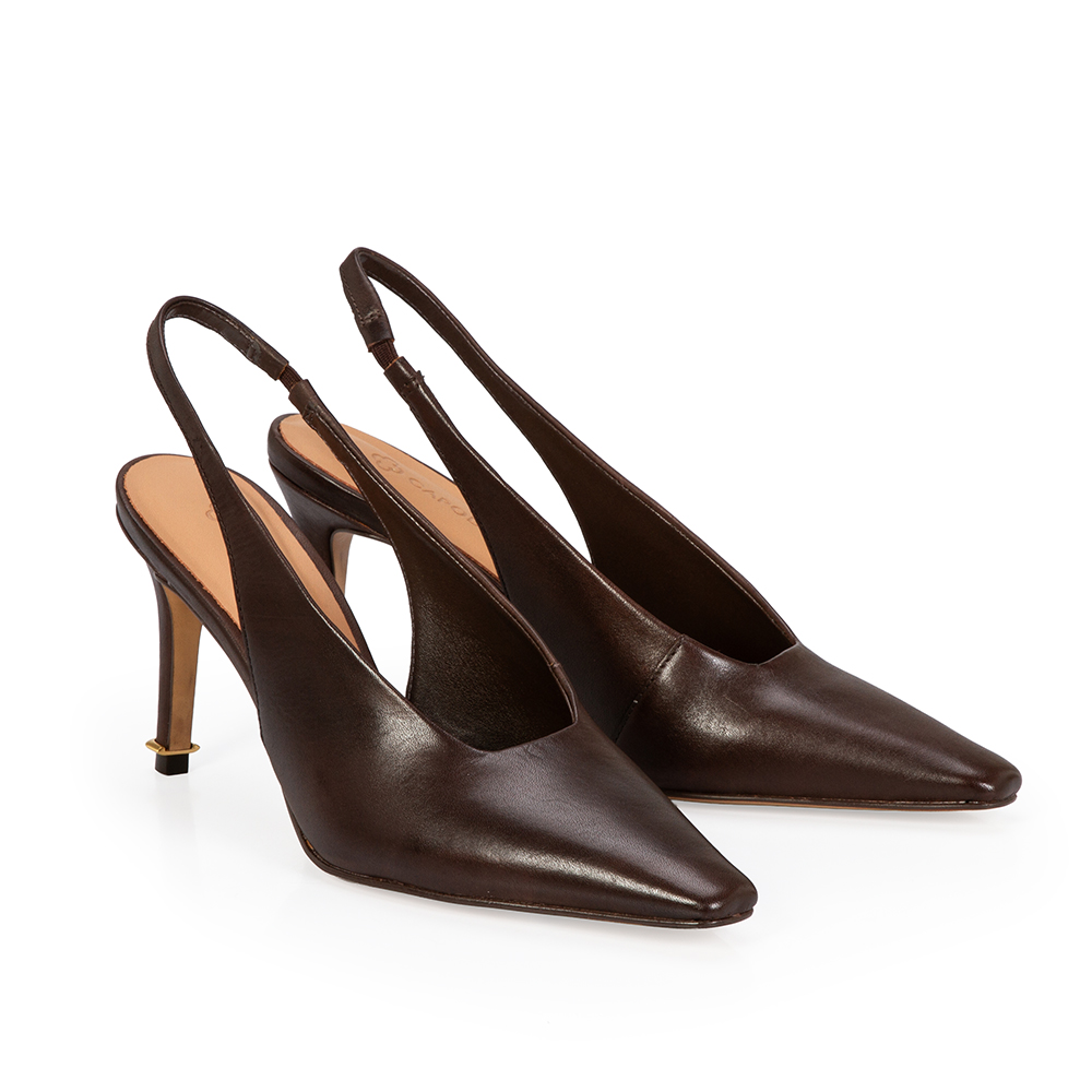SCARPIN SLINGBACK COURO CACAO image number 1