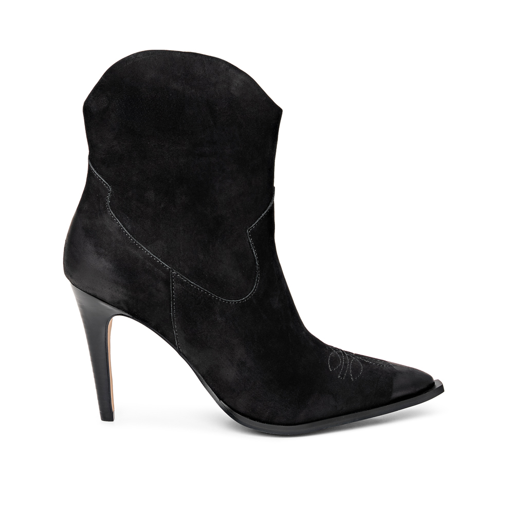 BOTA SALTO ALTO E FINO PRETA COURO NOBUCK image number 0