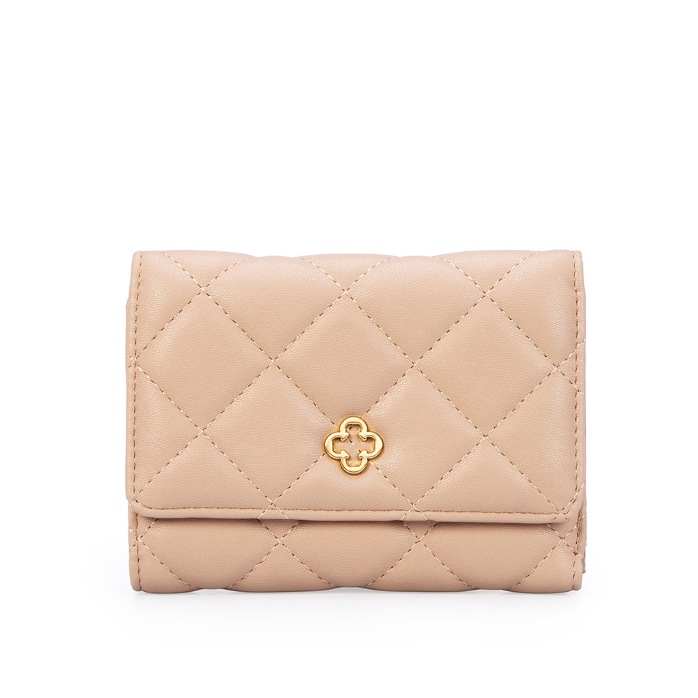 CARTEIRA PEQUENA NUDE SEDA MATELASS&Ecirc; image number 0