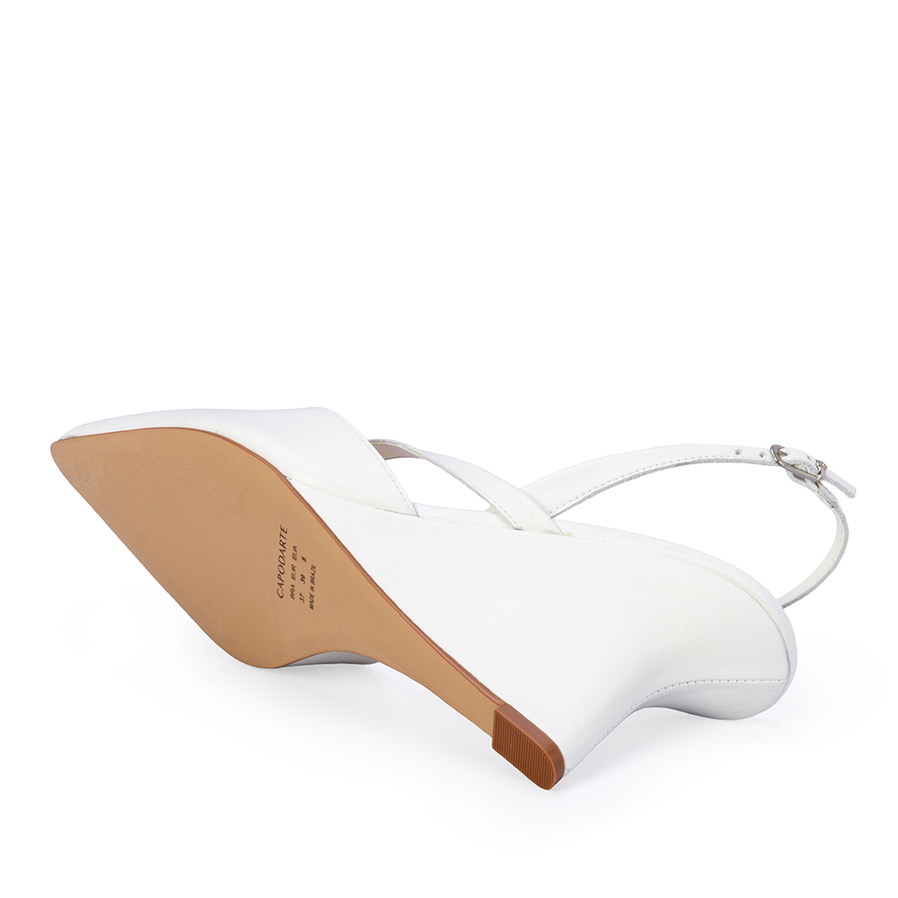 SCARPIN SLINGBACK BRANCO COURO SALTO ANABELA image number 3