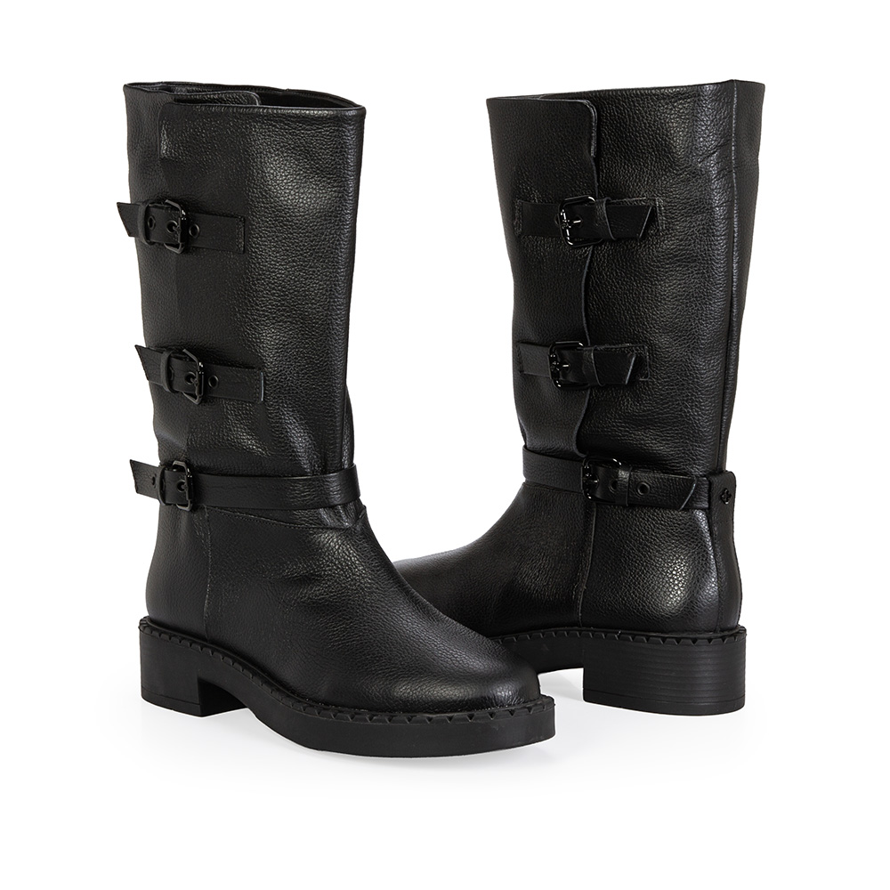 BOTA PRETA CANO LONGO FIVELAS COURO image number 4