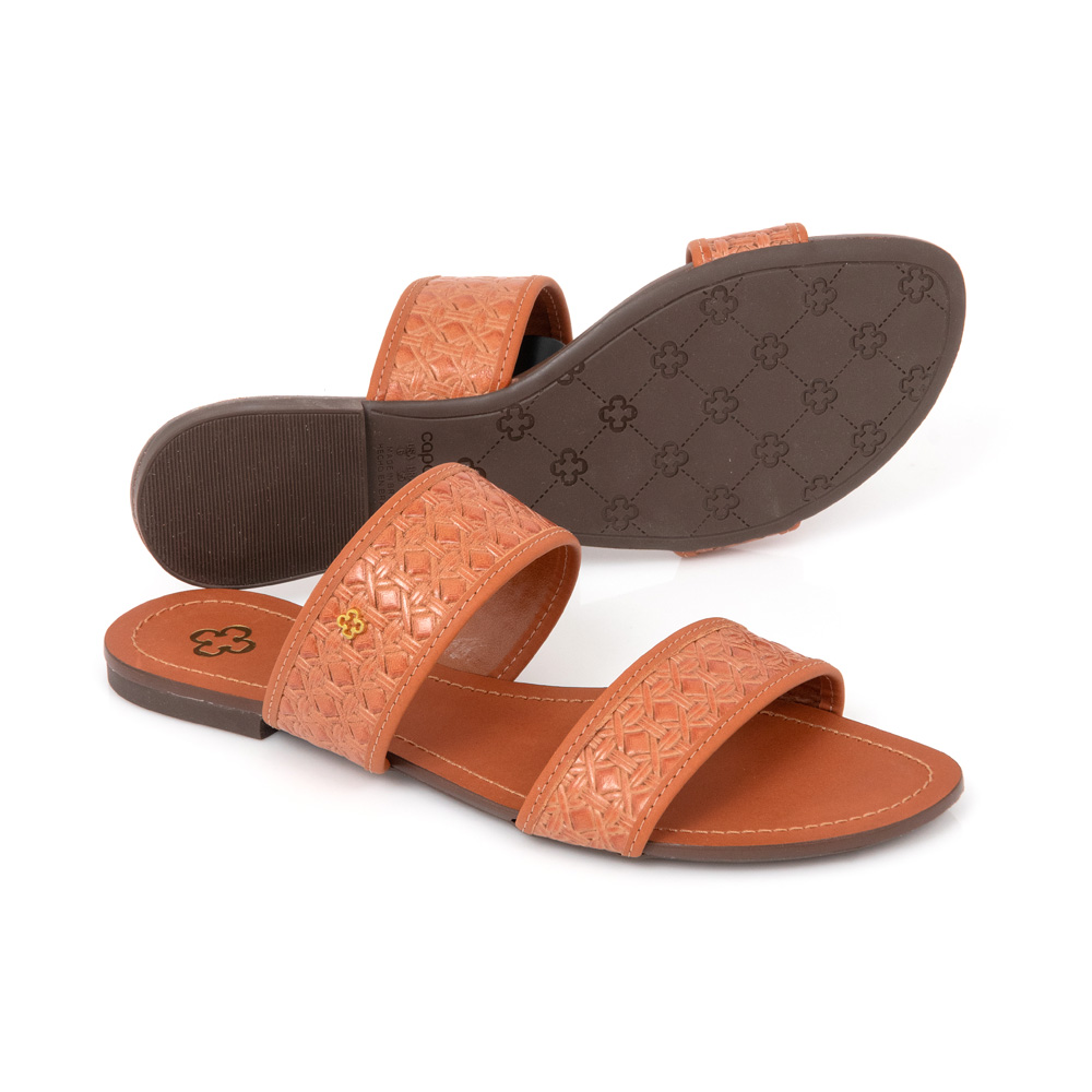 CHINELO RASTEIRA CARAMELO COURO CROCHET image number 3