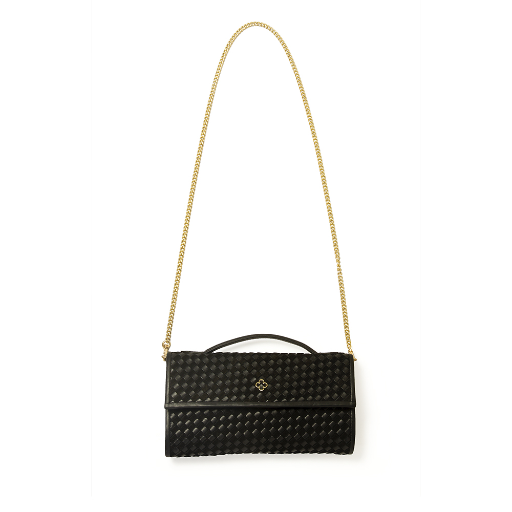 BOLSA CLUTCH PRETA DE COURO TRESSÊ image number 3