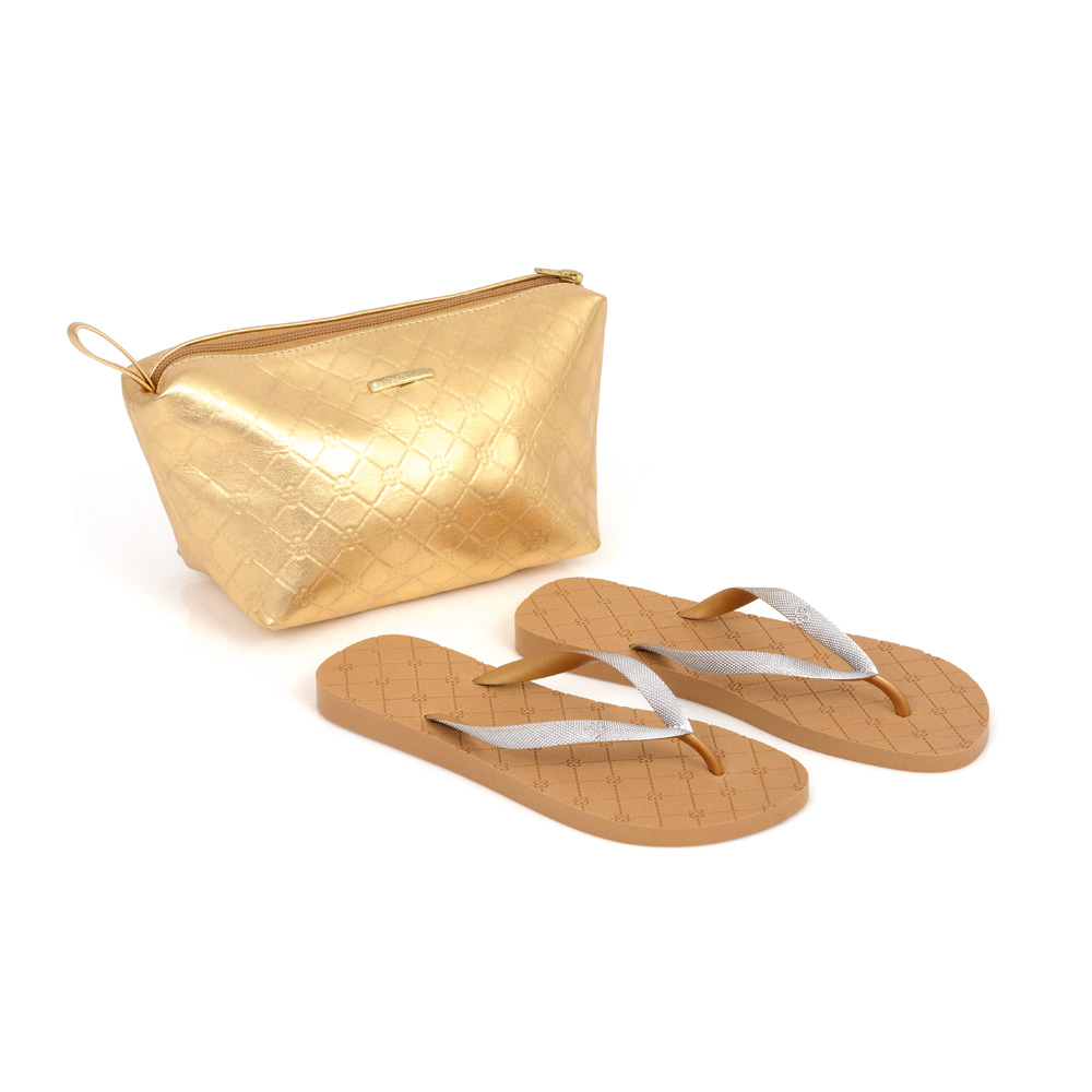 KIT CHINELO DE DEDO E N&Eacute;CESSAIRE DOURADA image number 0