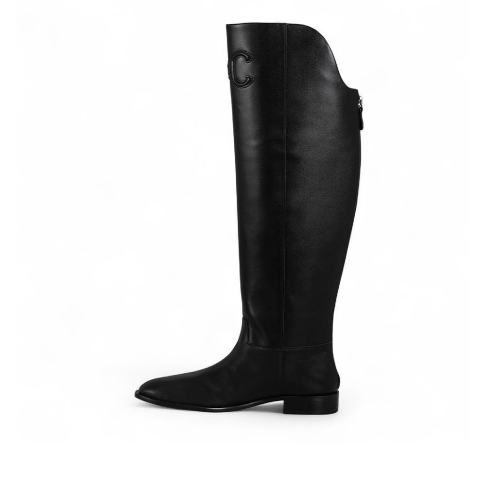 BOTA CANO LONGO PRETA DE COURO image number 2