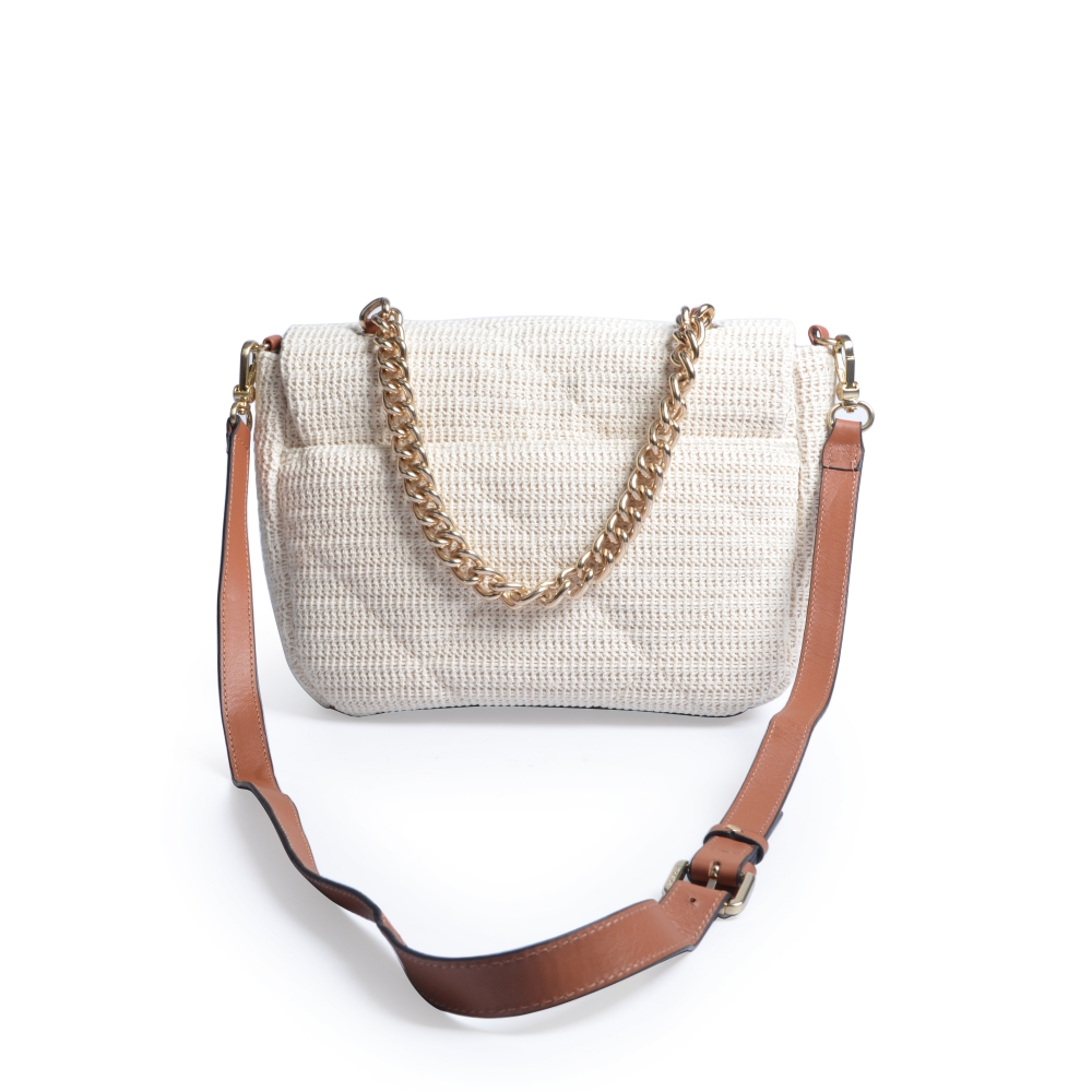 BOLSA BRANCA E CARAMELO ALÇA CORRENTE E TIRACOLO image number 4