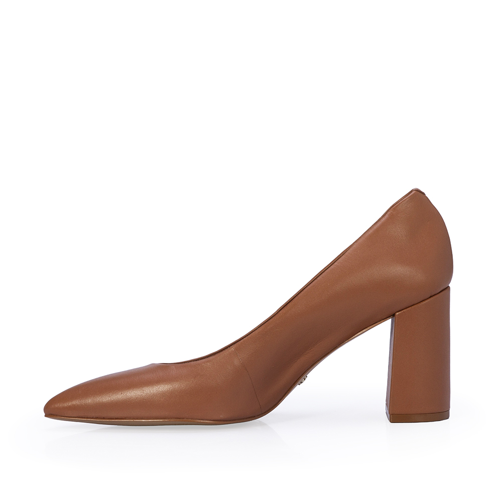 SCARPIN SALTO BLOCO CARAMELO DE COURO image number 2