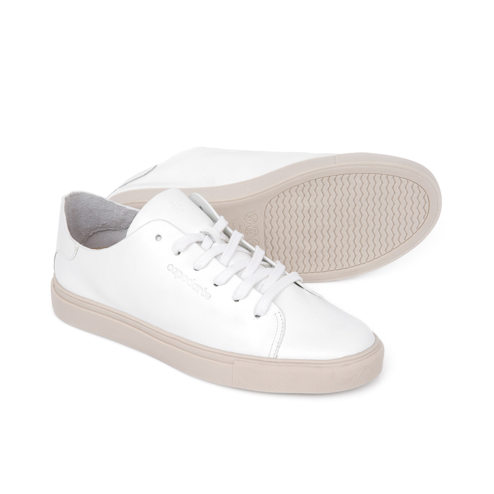 TÊNIS FEMININO BRANCO DE COURO AMARRAÇÃO image number 3