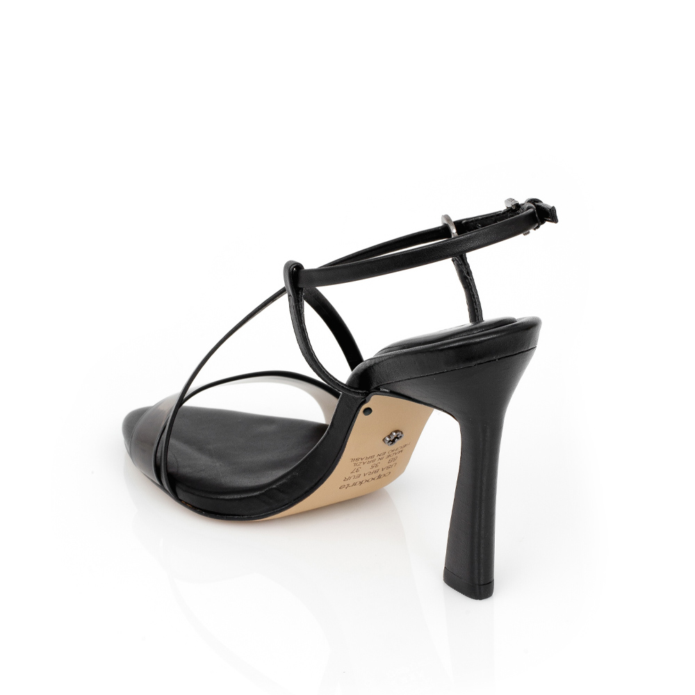 SAND&Aacute;LIA SALTO ALTO PRETA DE COURO TIRA VINIL image number 2