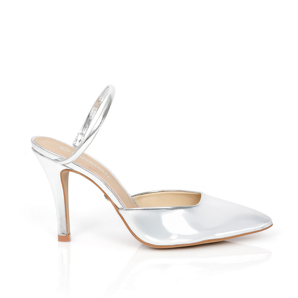 MULE SALTO ALTO PRATA SPECCHIO DE COURO image number 0