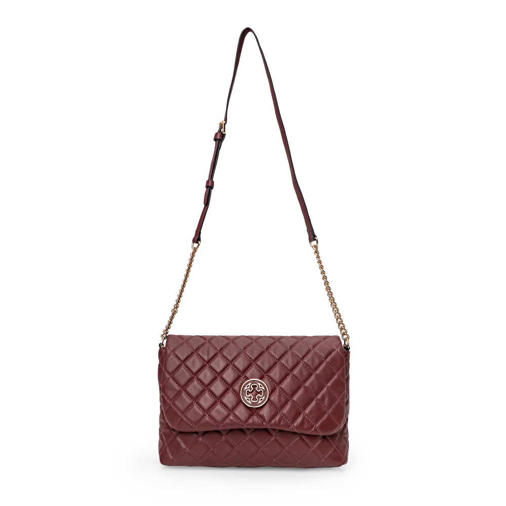 BOLSA BORGONHA DE COURO MATELASSÊ SHOULDER BAG image number 3