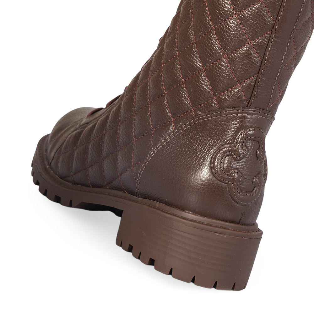 BOTA COTURNO CARAMELO TOBACCO DE COURO MATELASS&Ecirc; image number 4