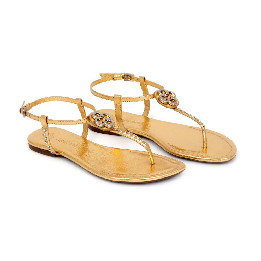 SAND&Aacute;LIA RASTEIRA DOURADA METALIZADA image number 1