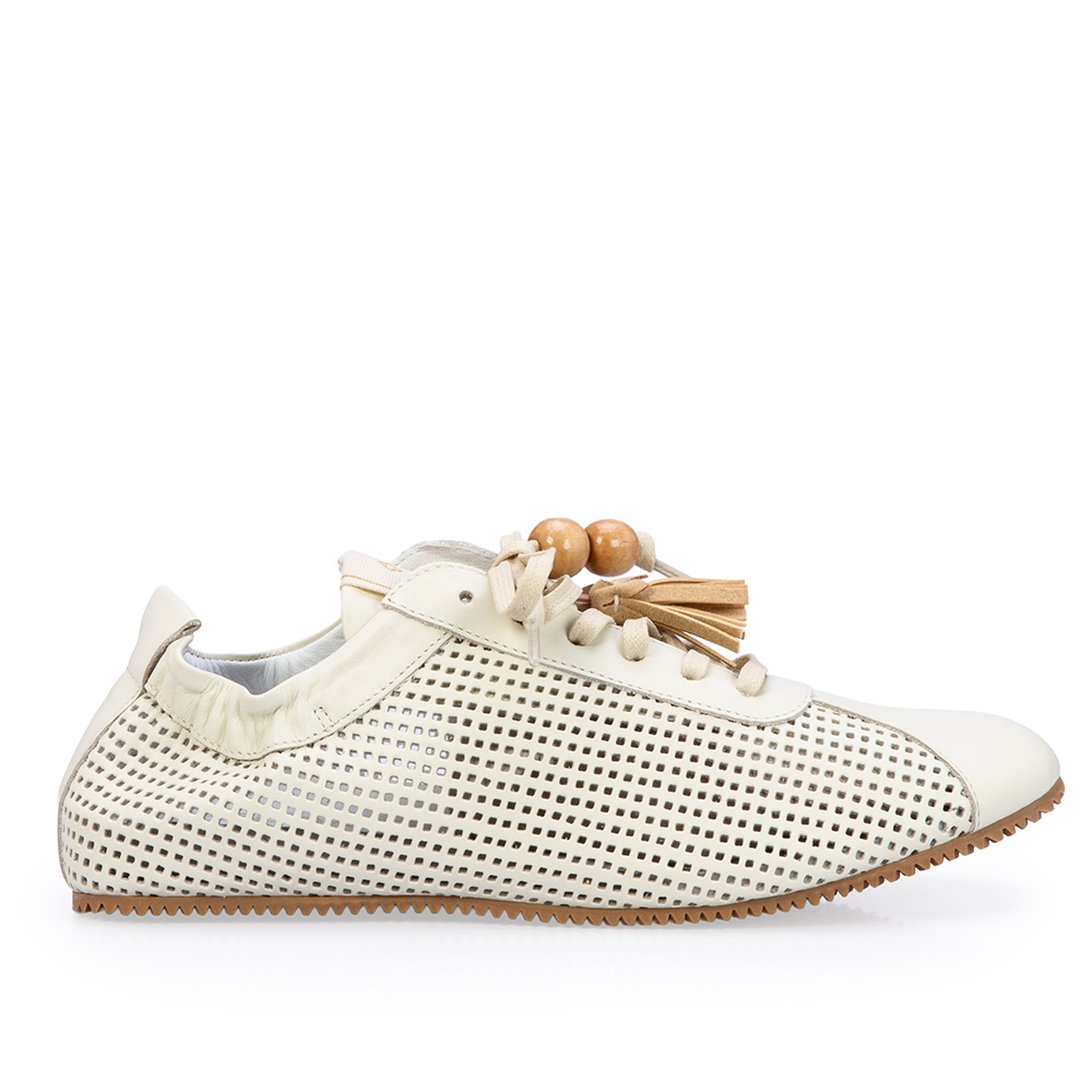 T&Ecirc;NIS FEMININO BRANCO DUNA DE COURO VAZADO COM EL&Aacute;STICO image number 0