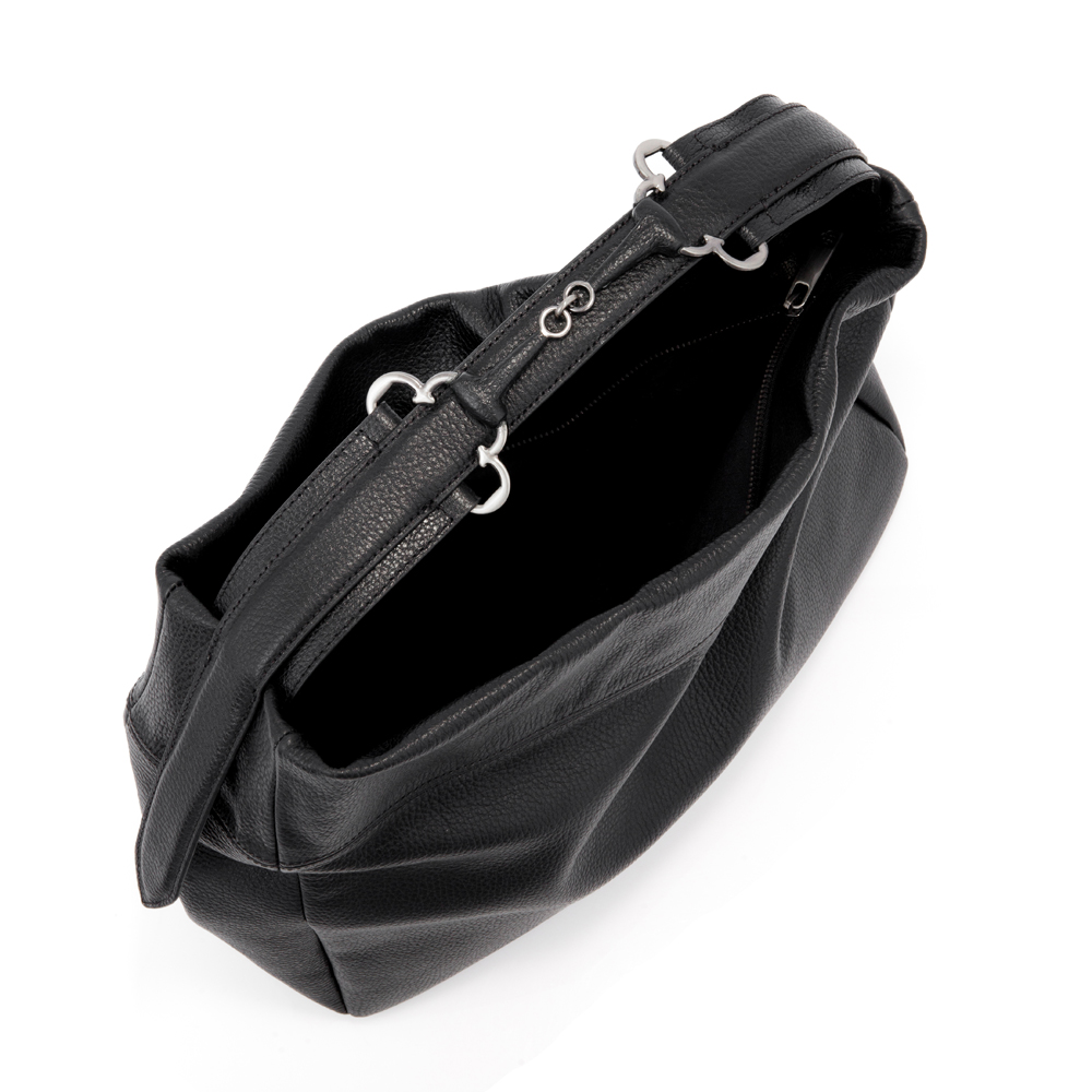 BOLSA CAPODARTE COURO PRETA HOBO image number 4