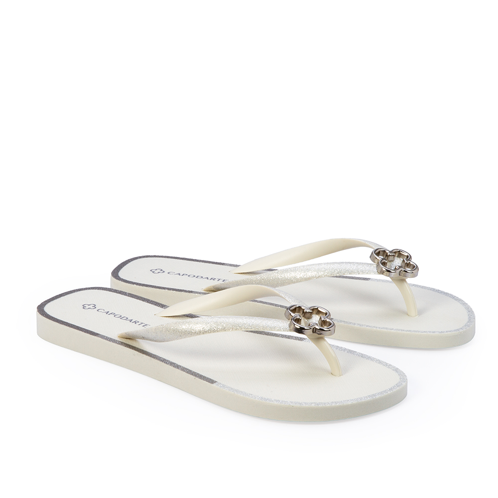 CHINELO DE DEDO BRANCO E CINZA GLITTER image number 1