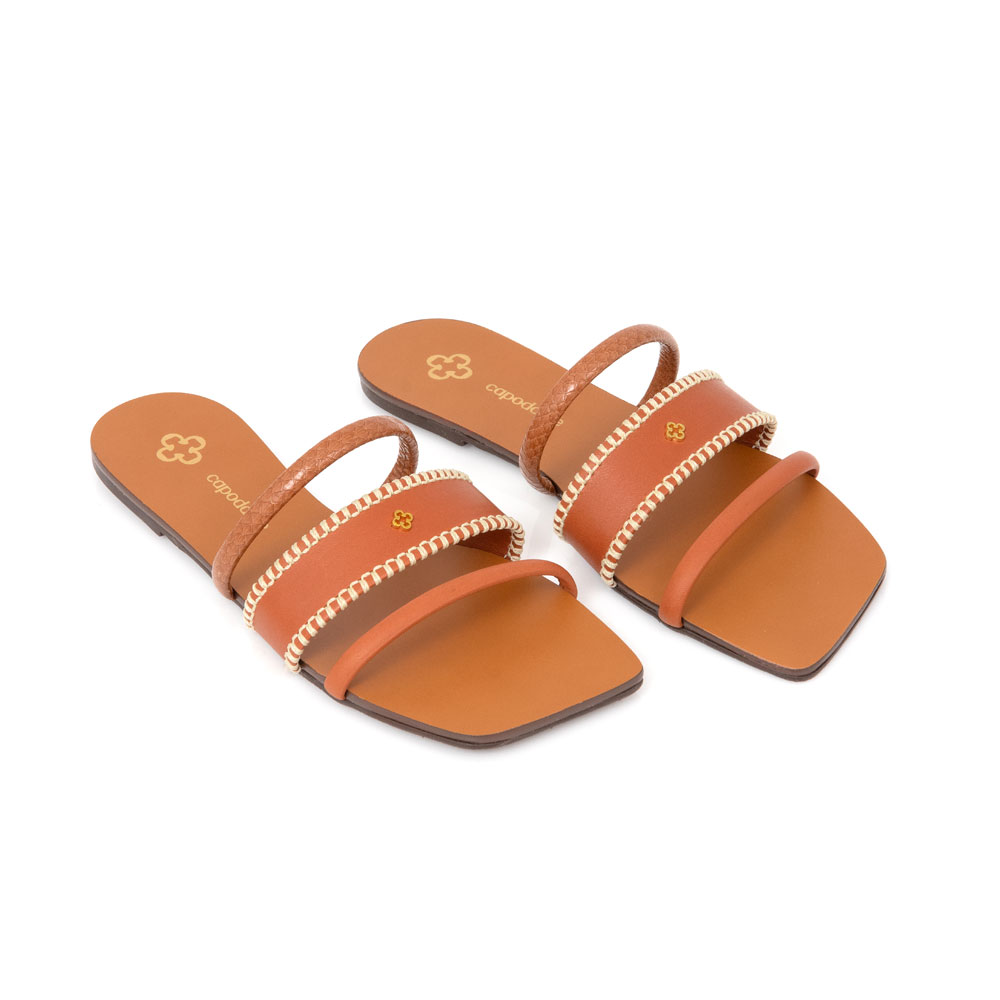 CHINELO CARAMELO DE TIRAS BICO QUADRADO image number 1