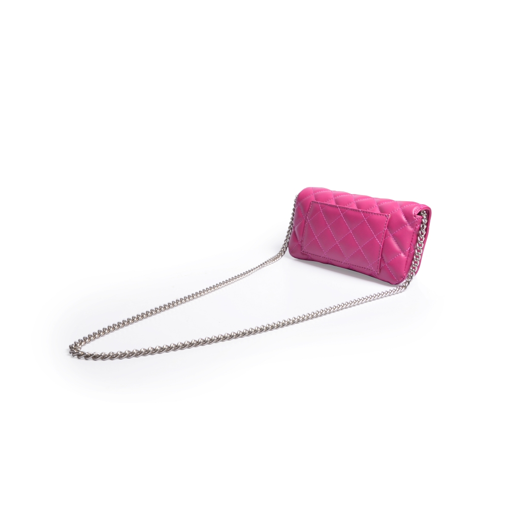BOLSA PEQUENA ROSA MATELASSÊ ALÇA CORRENTE image number 2