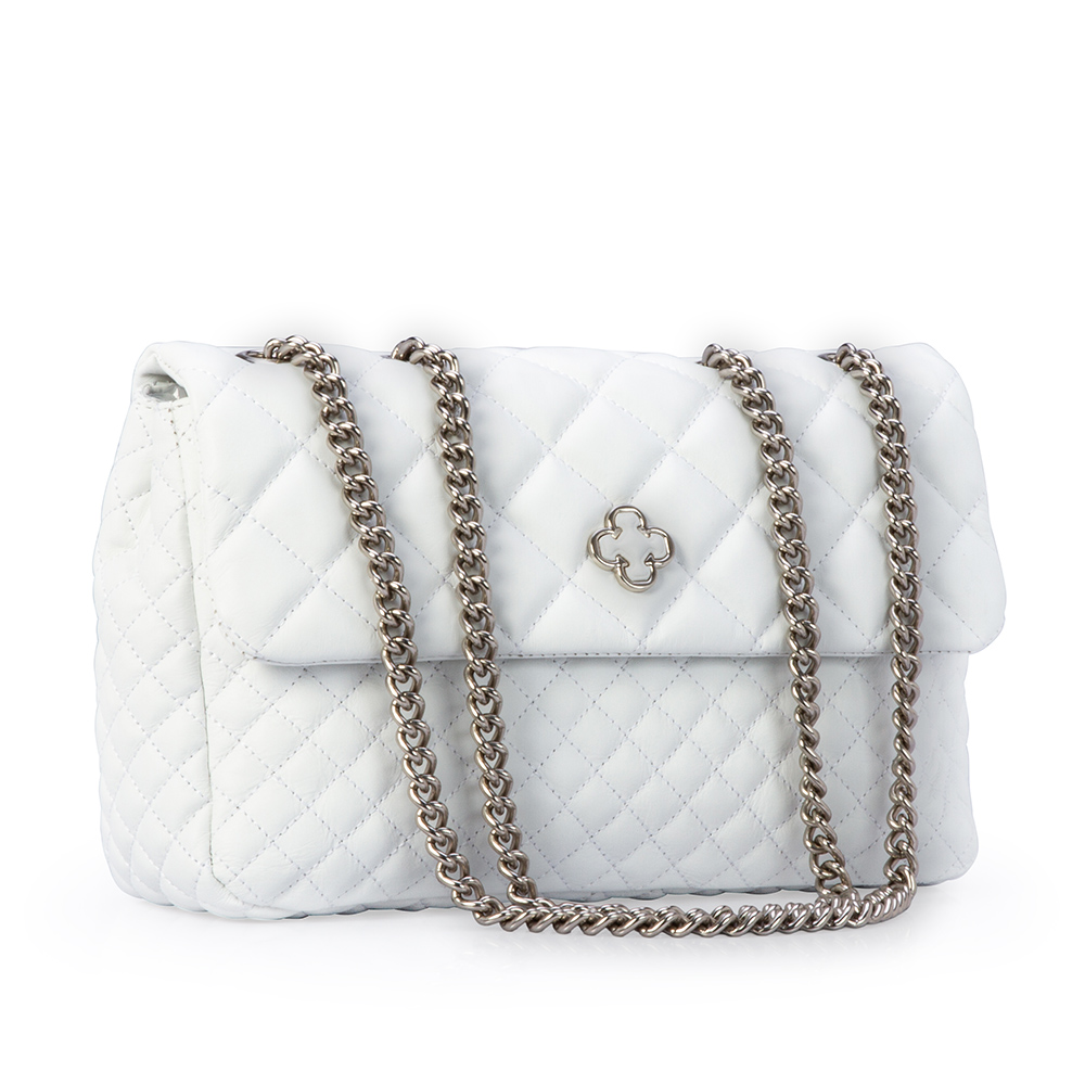 BOLSA BRANCA DE COURO MATELASS&Ecirc; SHOULDER BAG image number 3