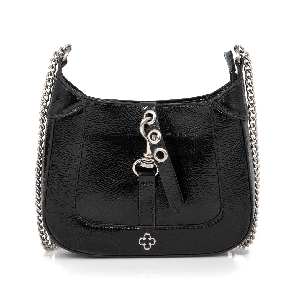 BOLSA TRANSVERSAL AL&Ccedil;A CORRENTE PRETA COURO image number 3