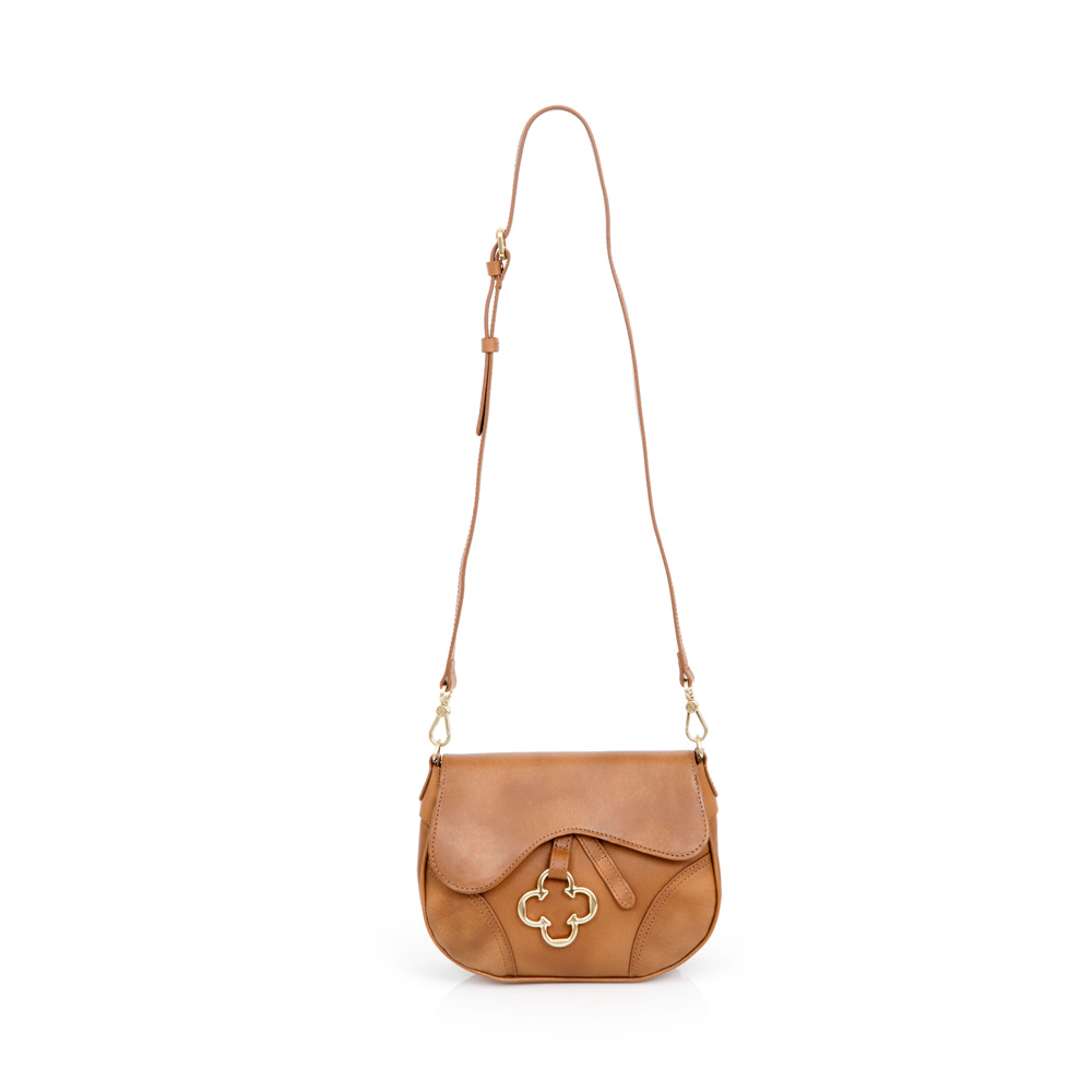BOLSA TIRACOLO DE COURO CARAMELO MOGNO image number 3