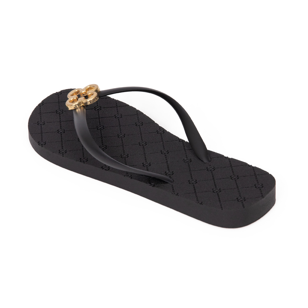 CHINELO DE DEDO MONOGRAMA PRETO LOGO DOURADO image number 2