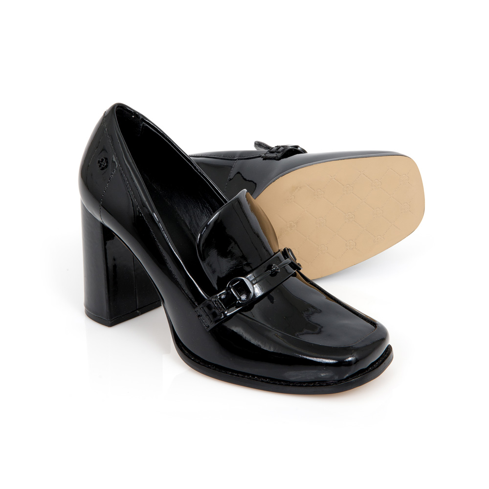 LOAFER BICO QUADRADO PRETO VERNIZ DE COURO image number 3