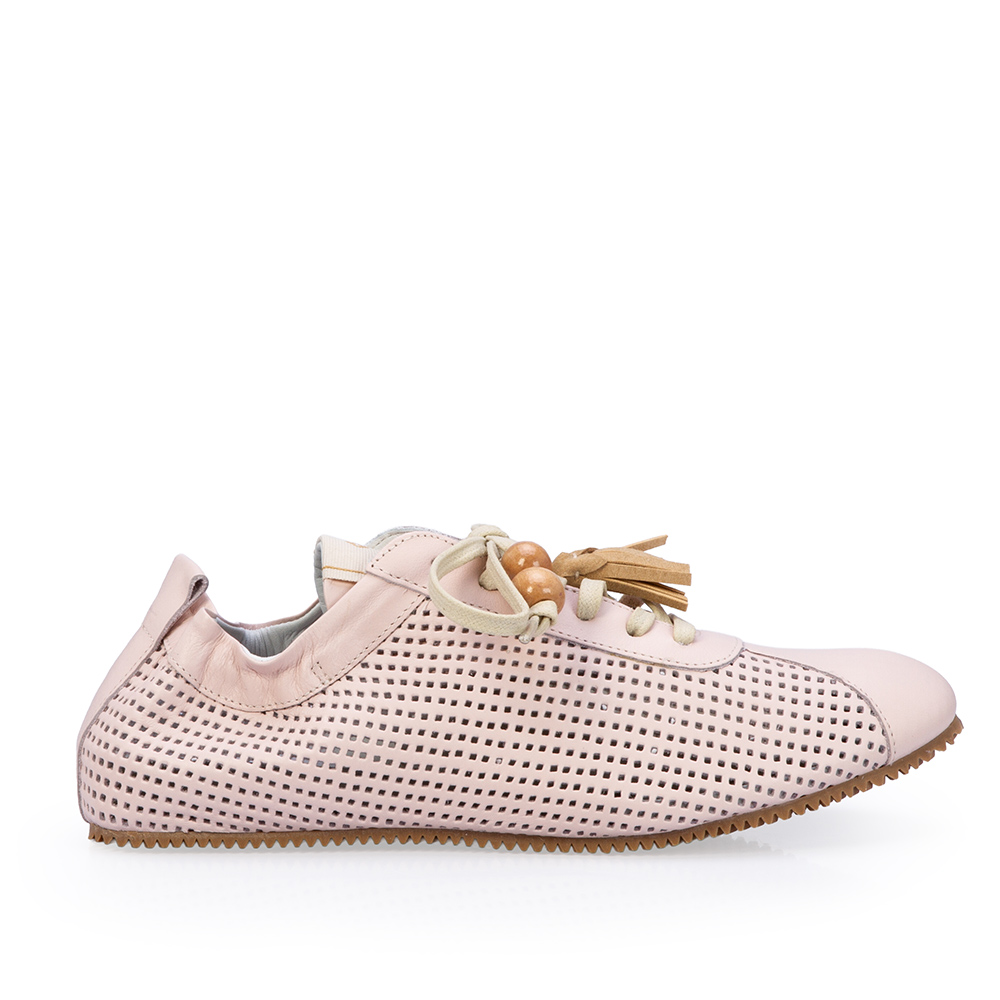 T&Ecirc;NIS FEMININO ROSA PE&Ocirc;NIA DE COURO VAZADO COM EL&Aacute;STICO image number 0