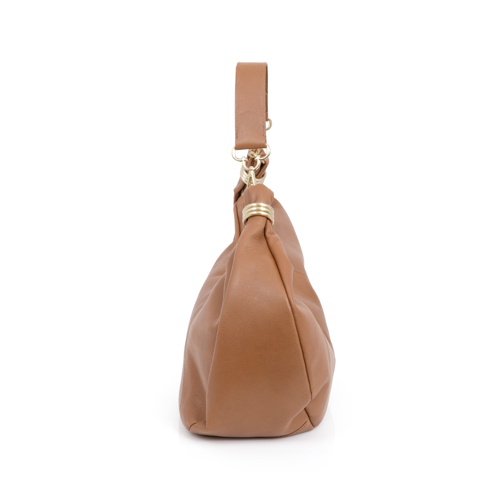 BOLSA HOBO DE COURO CARAMELO image number 1