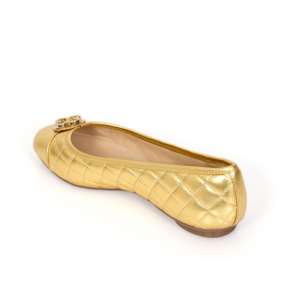 SAPATILHA CATHERINE MODERNIT&Aacute; DOURADA DE COURO MATELASS&Ecirc; image number 2