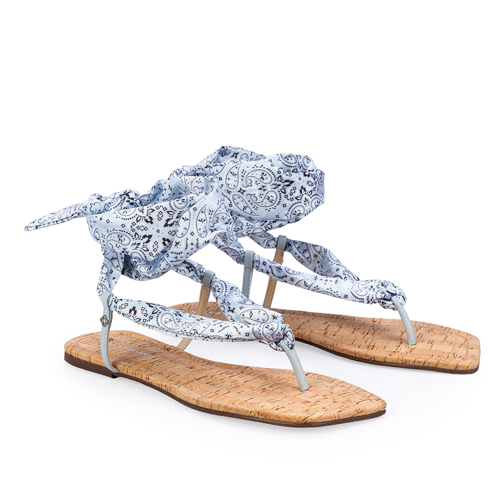 SAND&Aacute;LIA RASTEIRA LEN&Ccedil;O ESTAMPA PAISLEY AZUL image number 1